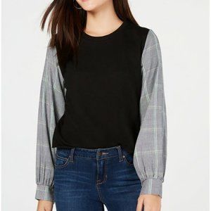 💜 7 Sisters Juniors' Mixed Media Sweatshirt